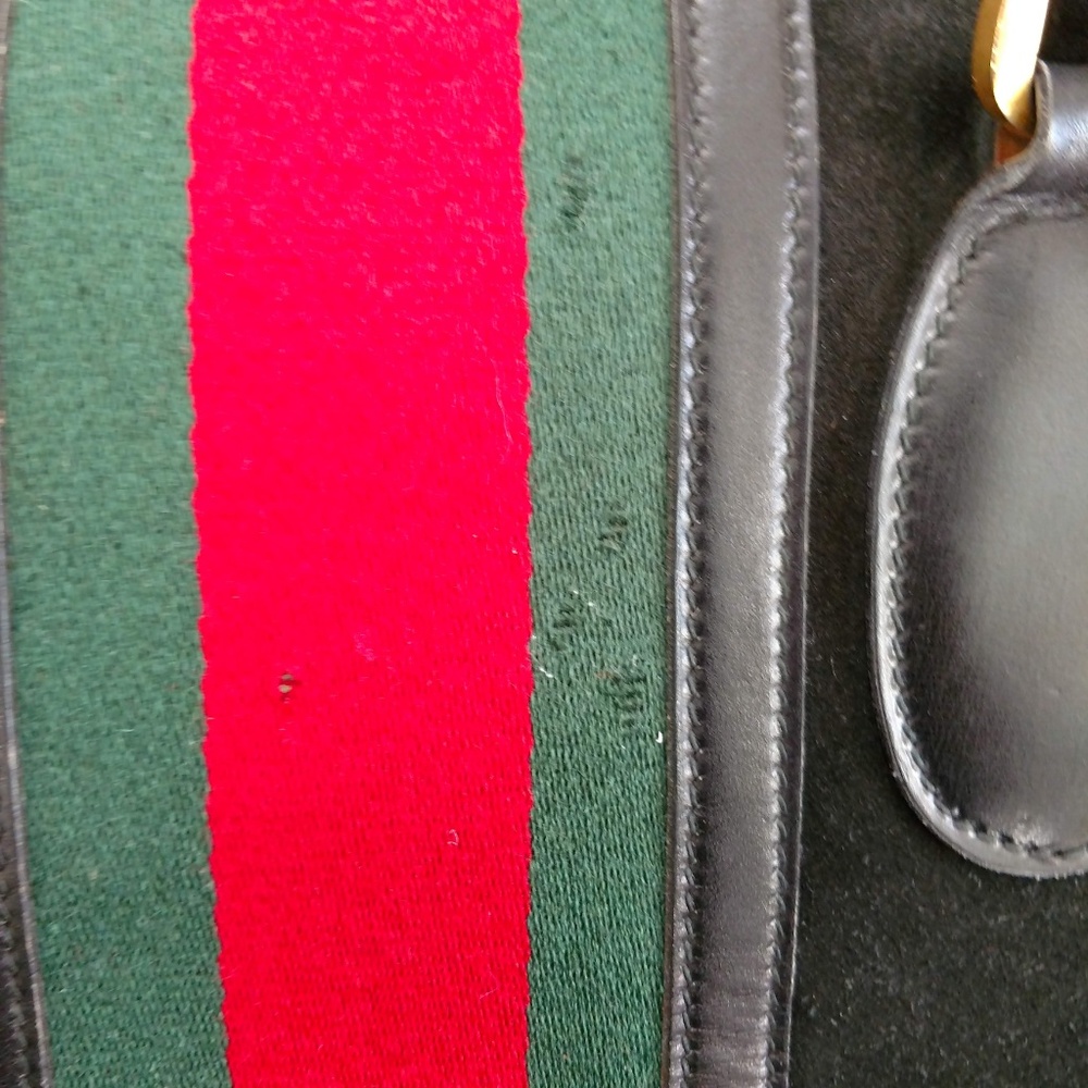 Vintage Suede Gucci Duffel Travel Overnight Bag - Picture 7 of 8